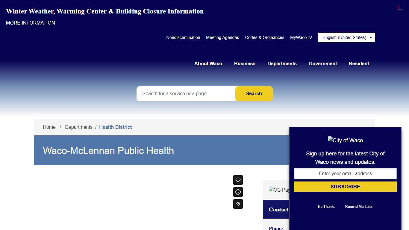 Health District City of Waco